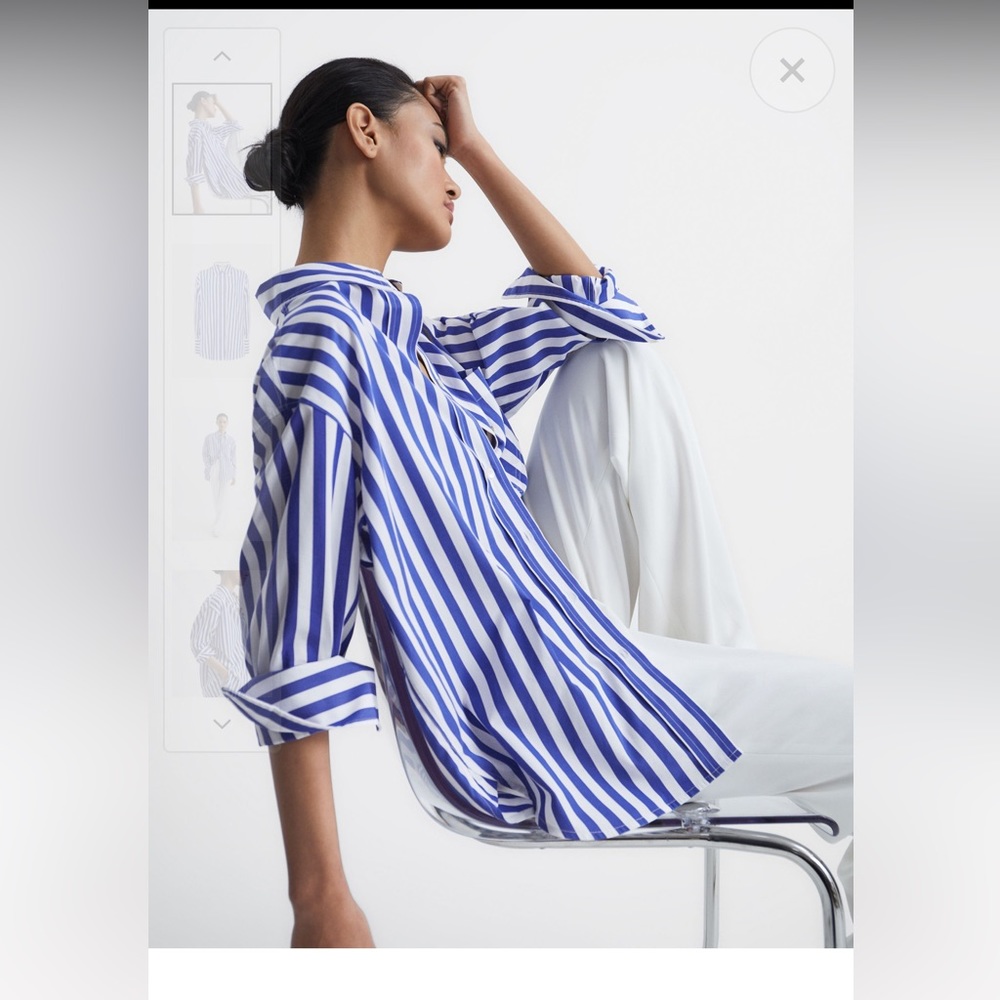 Reiss Emma Relaxed-Fit Striped Button Down Shirt